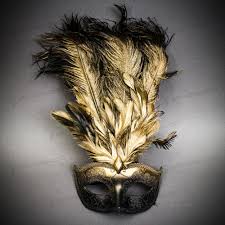 Feather face frame / mask headpiece